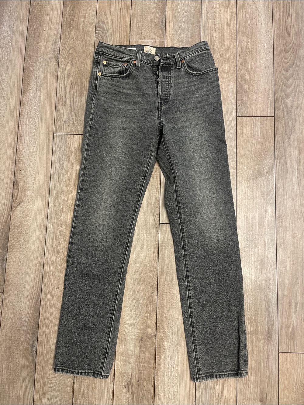 Levi 501 Women’s Straight Leg Charcoal Black Jeans